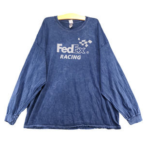 FedEx Racing Men's Pullover Long Sleeve Shirt Blue Size 3XL Graphic Logo